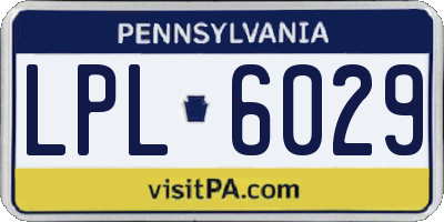 PA license plate LPL6029