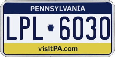 PA license plate LPL6030