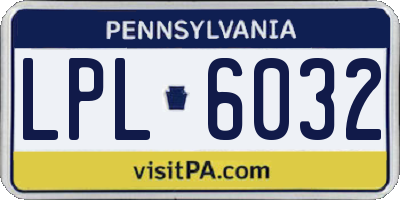 PA license plate LPL6032