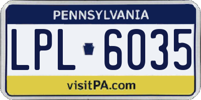 PA license plate LPL6035