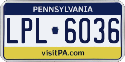 PA license plate LPL6036