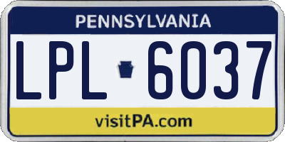 PA license plate LPL6037