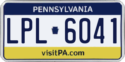 PA license plate LPL6041