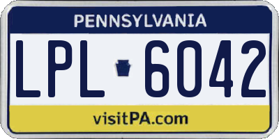 PA license plate LPL6042