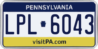 PA license plate LPL6043
