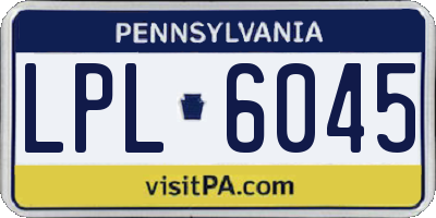 PA license plate LPL6045