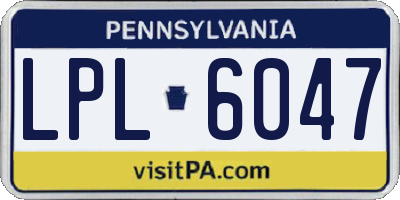 PA license plate LPL6047
