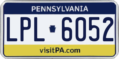 PA license plate LPL6052