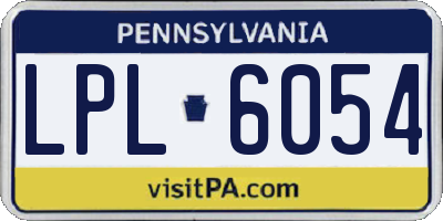 PA license plate LPL6054