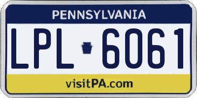 PA license plate LPL6061