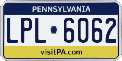 PA license plate LPL6062