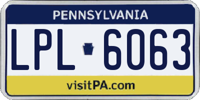 PA license plate LPL6063