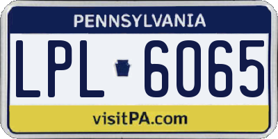 PA license plate LPL6065