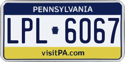PA license plate LPL6067