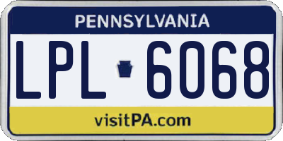 PA license plate LPL6068