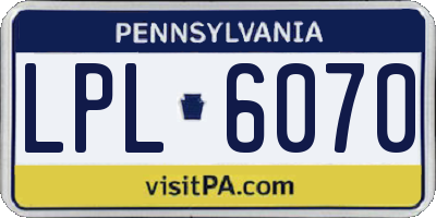 PA license plate LPL6070
