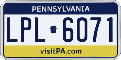 PA license plate LPL6071