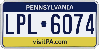 PA license plate LPL6074