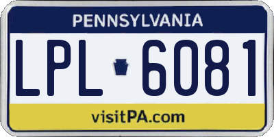 PA license plate LPL6081