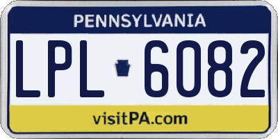PA license plate LPL6082
