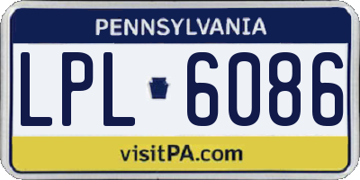 PA license plate LPL6086
