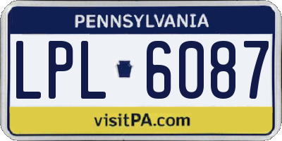 PA license plate LPL6087