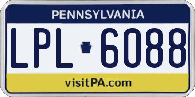 PA license plate LPL6088