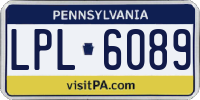 PA license plate LPL6089