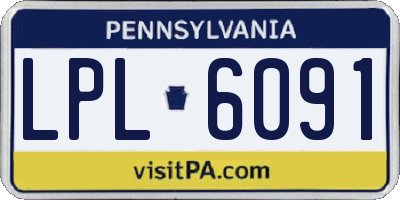 PA license plate LPL6091