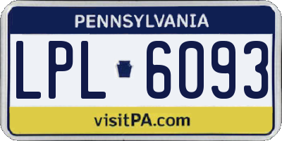 PA license plate LPL6093