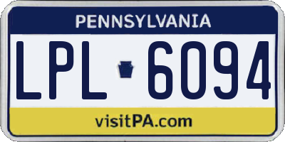PA license plate LPL6094