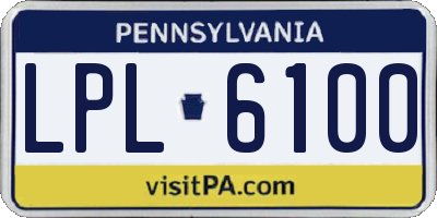 PA license plate LPL6100
