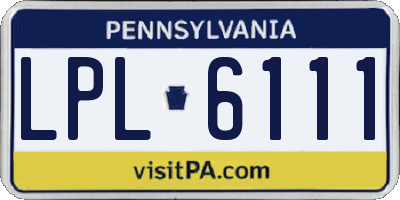 PA license plate LPL6111