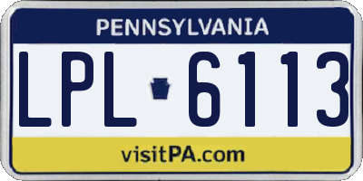 PA license plate LPL6113