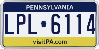 PA license plate LPL6114