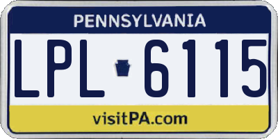 PA license plate LPL6115