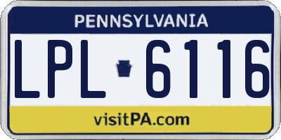 PA license plate LPL6116
