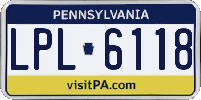 PA license plate LPL6118