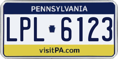 PA license plate LPL6123