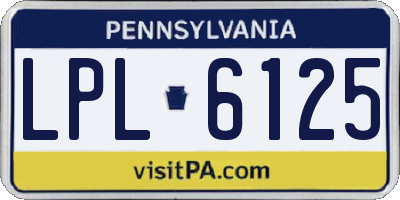 PA license plate LPL6125