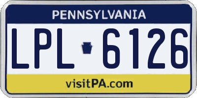 PA license plate LPL6126