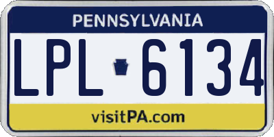 PA license plate LPL6134