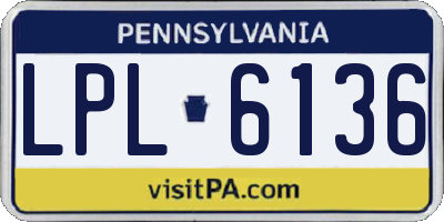 PA license plate LPL6136