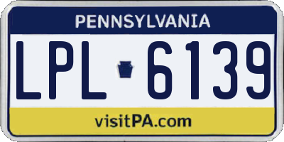 PA license plate LPL6139