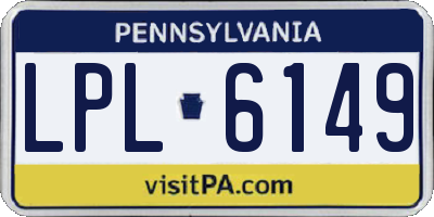 PA license plate LPL6149