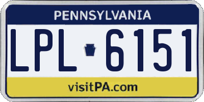 PA license plate LPL6151