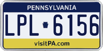 PA license plate LPL6156