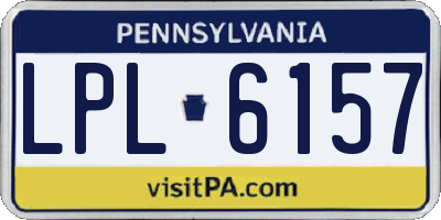 PA license plate LPL6157