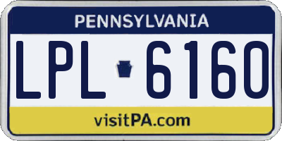 PA license plate LPL6160