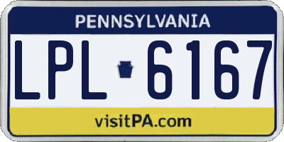 PA license plate LPL6167